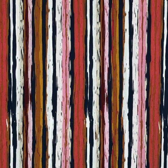 Van Heusen XL Shirt Top Pink Striped Flutter Short Sleeve Keyhole Scoop Neck - Picture 2 of 8